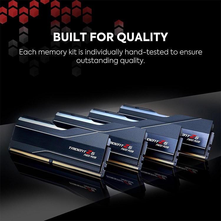 خرید رم G.Skill Trident Z5 Neo RGB DDR5 - ظرفیت 32 گیگابایت - پک دوتایی - AMD EXPO - سرعت 7200 مگاهرتز - CL34 - سیاه